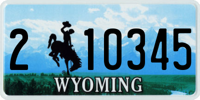 WY license plate 210345