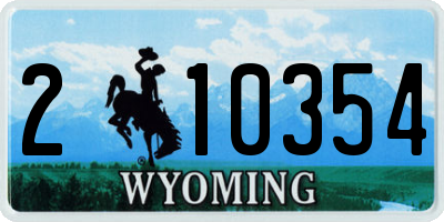 WY license plate 210354