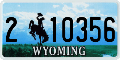 WY license plate 210356