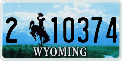 WY license plate 210374
