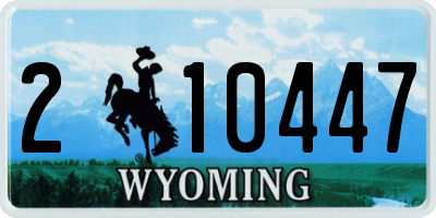 WY license plate 210447