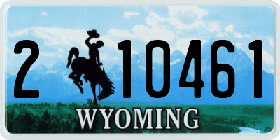 WY license plate 210461