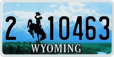 WY license plate 210463