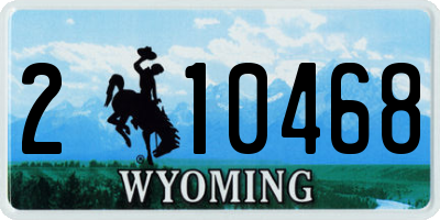 WY license plate 210468
