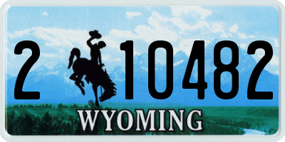 WY license plate 210482