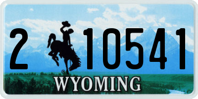 WY license plate 210541