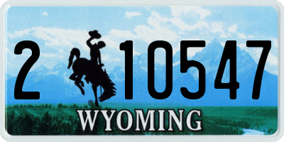 WY license plate 210547
