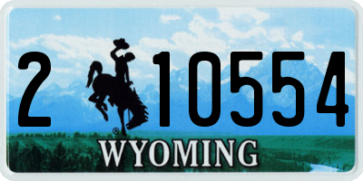 WY license plate 210554