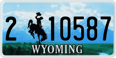 WY license plate 210587