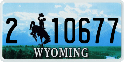 WY license plate 210677