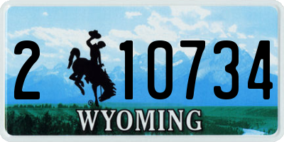 WY license plate 210734