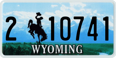 WY license plate 210741