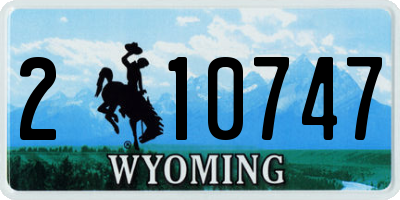 WY license plate 210747
