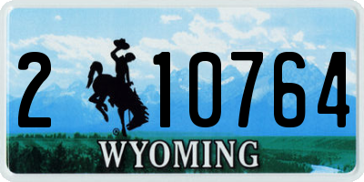 WY license plate 210764