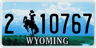 WY license plate 210767