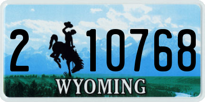 WY license plate 210768