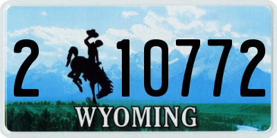 WY license plate 210772