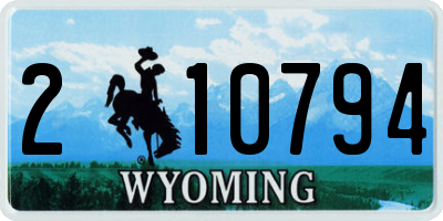 WY license plate 210794