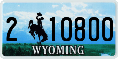 WY license plate 210800