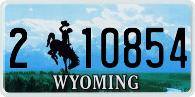 WY license plate 210854