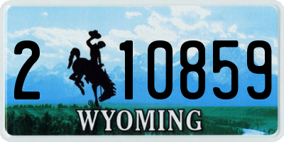 WY license plate 210859