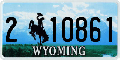 WY license plate 210861