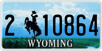 WY license plate 210864