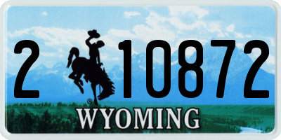 WY license plate 210872