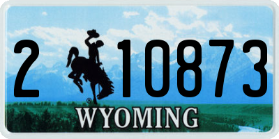 WY license plate 210873