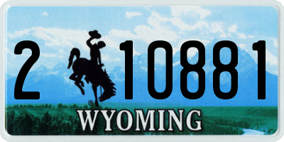 WY license plate 210881