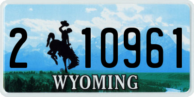 WY license plate 210961