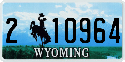 WY license plate 210964