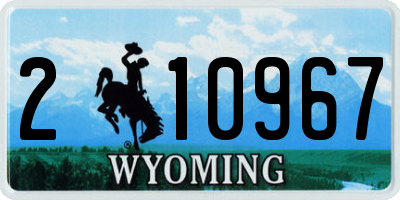 WY license plate 210967