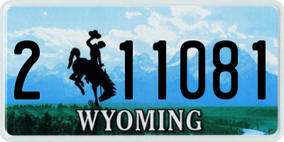 WY license plate 211081