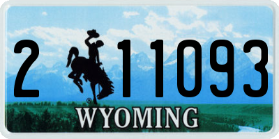 WY license plate 211093