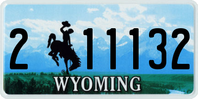 WY license plate 211132