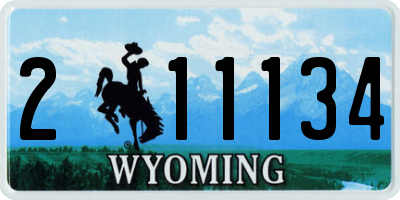 WY license plate 211134