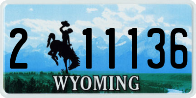 WY license plate 211136