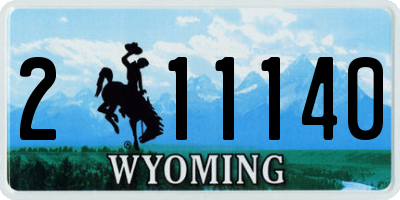WY license plate 211140
