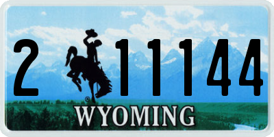 WY license plate 211144