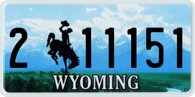 WY license plate 211151