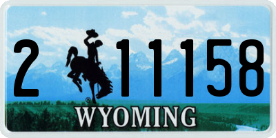 WY license plate 211158