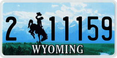 WY license plate 211159