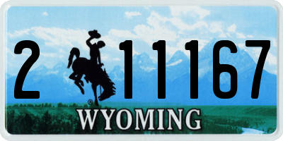 WY license plate 211167