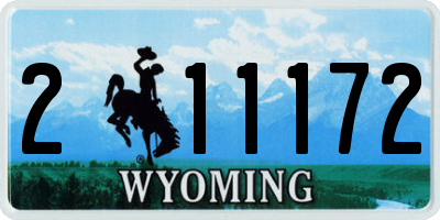 WY license plate 211172