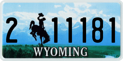 WY license plate 211181