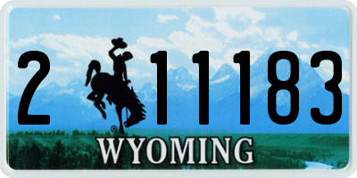 WY license plate 211183