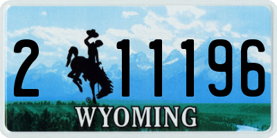 WY license plate 211196