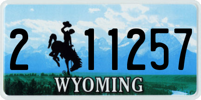WY license plate 211257