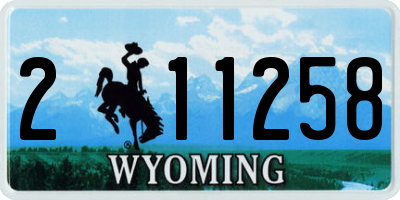 WY license plate 211258